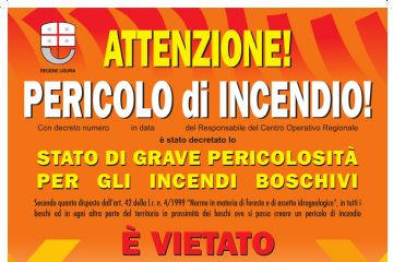 manifesto che descrive il divieto di accensione fuochi