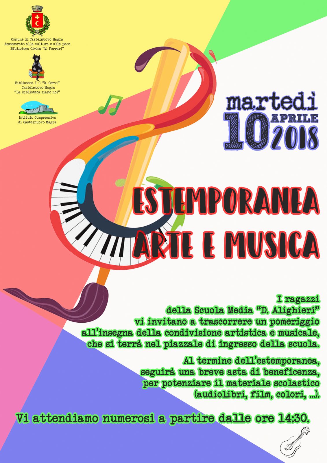 MARTED 10 APRILE DALLE 14.30 ESTEMPORANEA DI ARTE E MUSICA ALLA